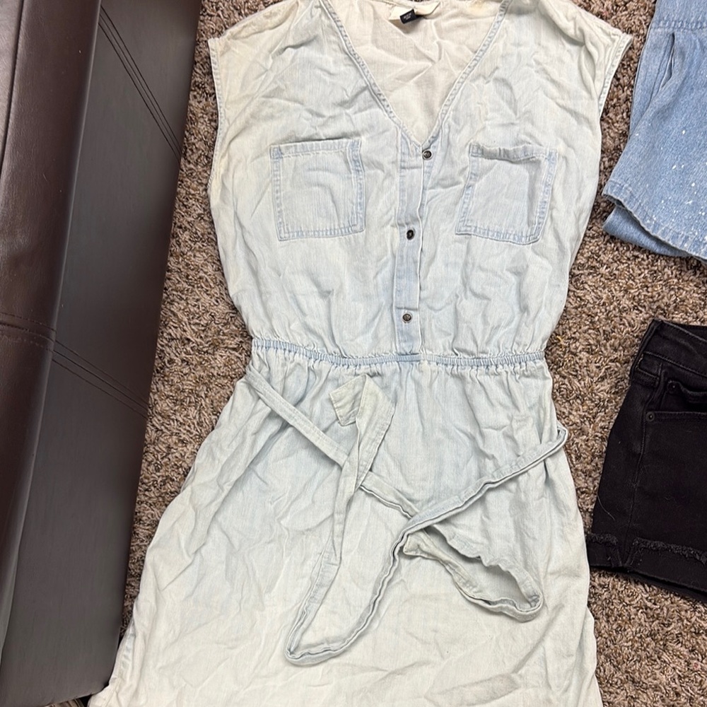 Universal Thread Light Blue Button-Front Mini Dress